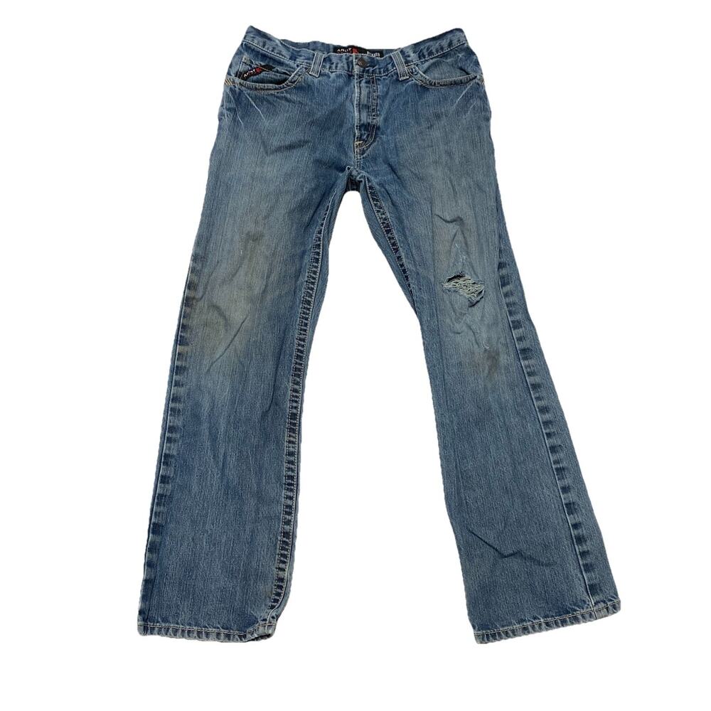 Ariat Men's FR Jeans 33x32 Blue M4 Relaxed Boot Flame Resistant Workwear Denim